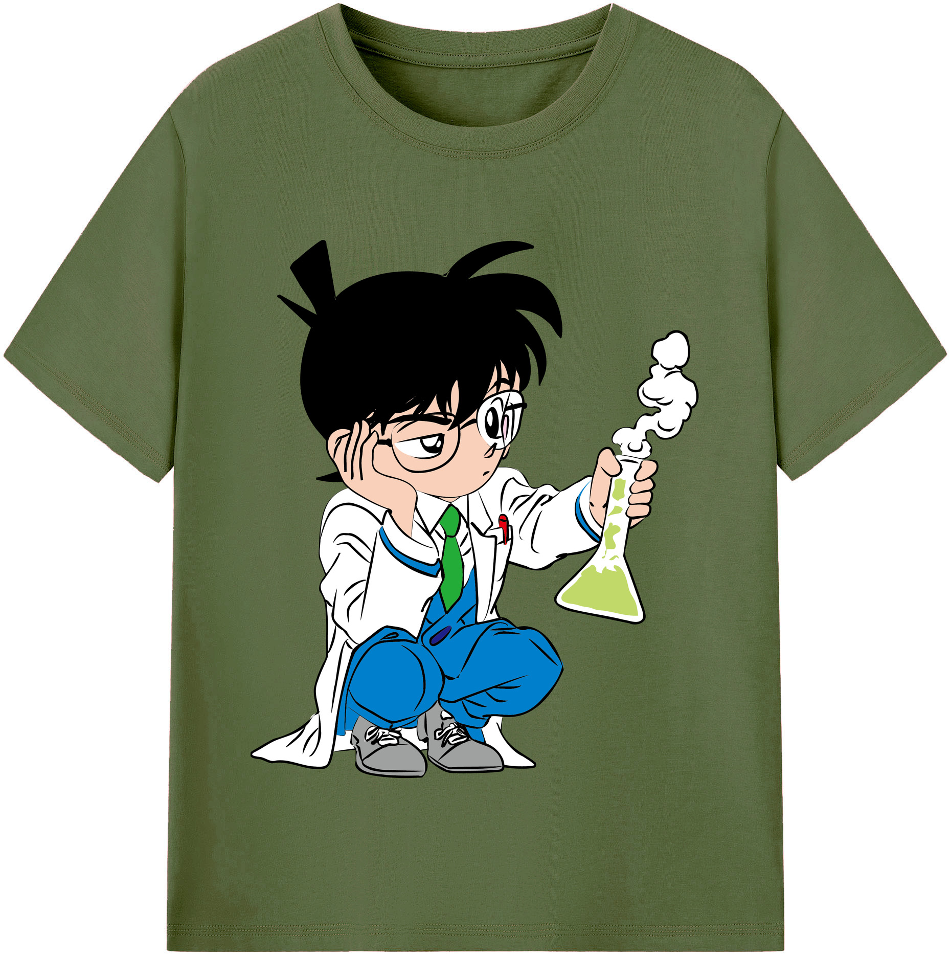 （画像用） 名探偵コナン 江戸川 コナン Detective Conan Conan Edogawa 綿100％半袖Tシャツ（フロントプリント）
